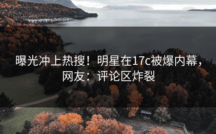 曝光冲上热搜！明星在17c被爆内幕，网友：评论区炸裂