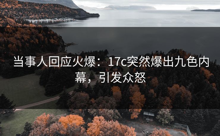当事人回应火爆：17c突然爆出九色内幕，引发众怒